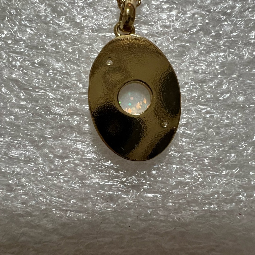 Local Electric Gold with Opal beautiful Necklace NIOB - Picture 12 of 16
